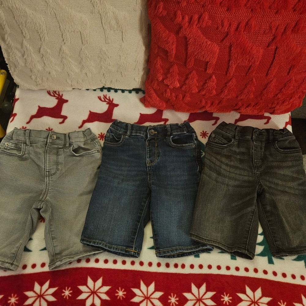 Kids Denim Shorts Lot  Set - Gray, Blue, Charcoal